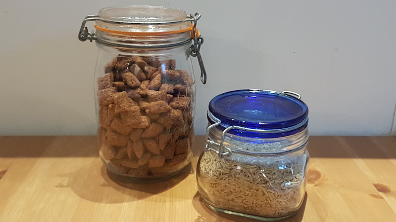 Food in glass jars
