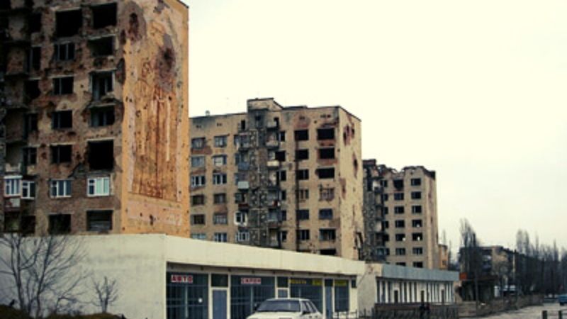 Green travel Russia Grozny bombed buildings